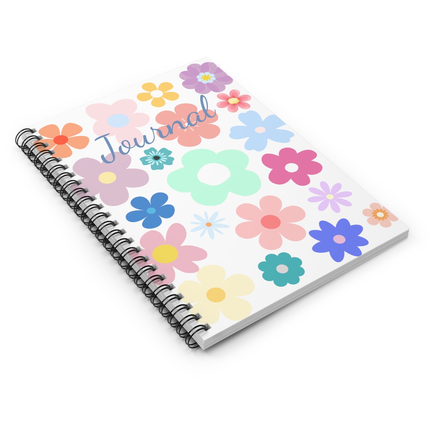 Cute Flowers Spiral Notebook Journal - Ruled Line Journal for Creative Planning