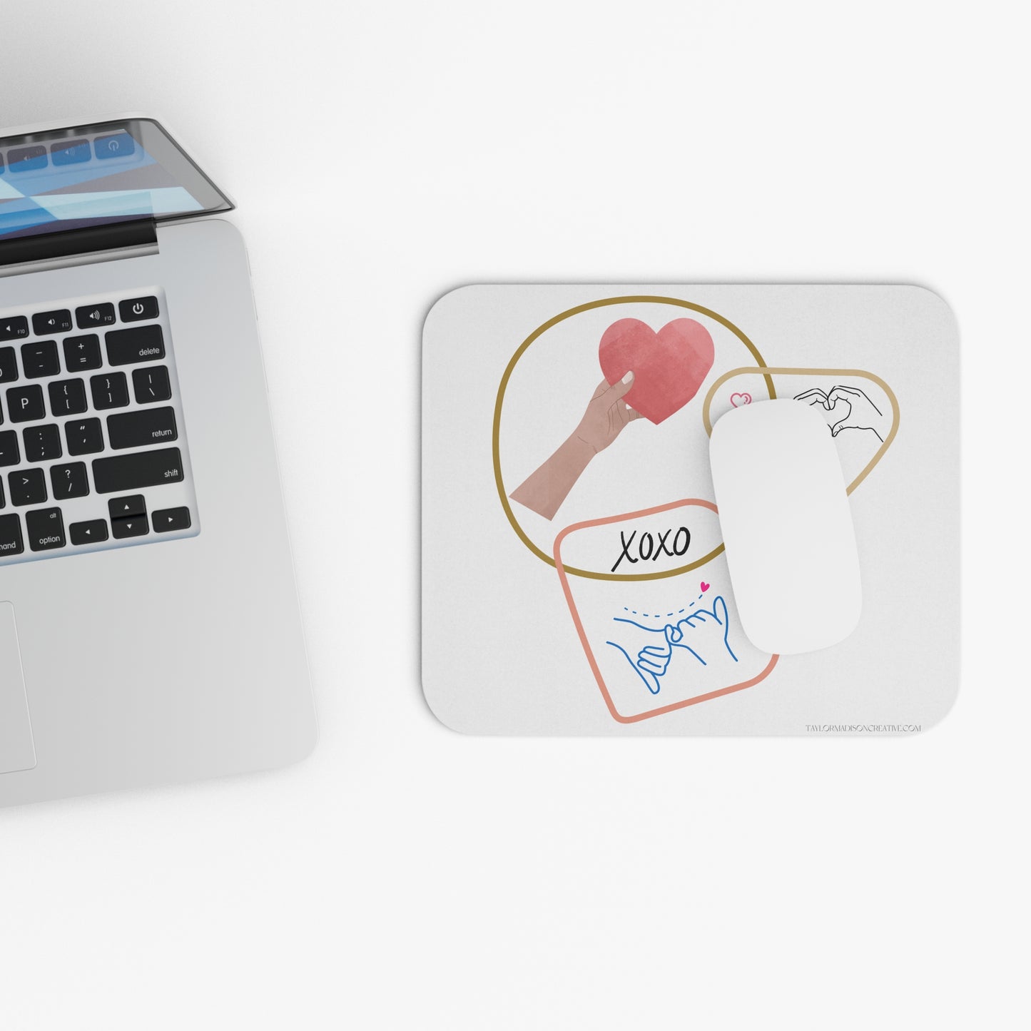 Heart/hand Mouse Pad (Rectangle)