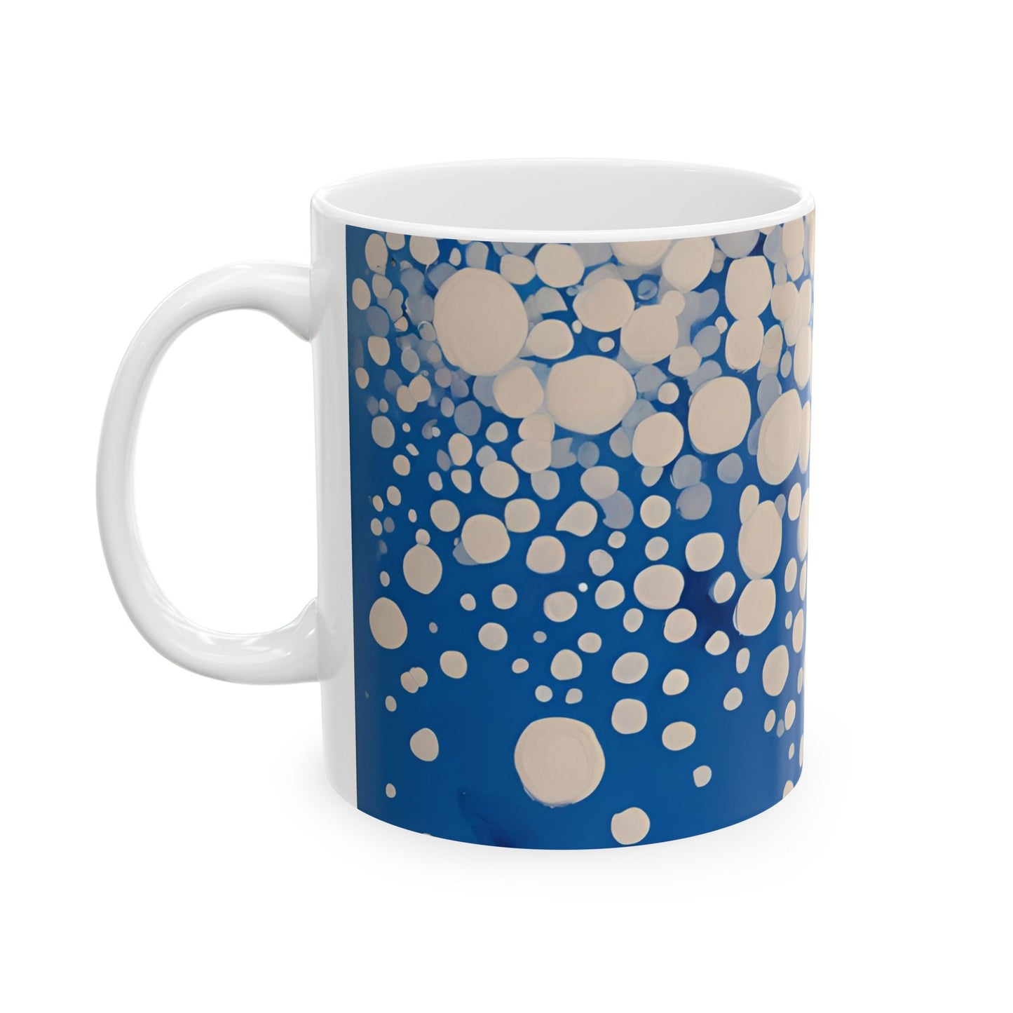 Blue Bubbles Ceramic Mug - 11oz | Colorful Drinkware for Coffee Lovers & Art Enthusiasts