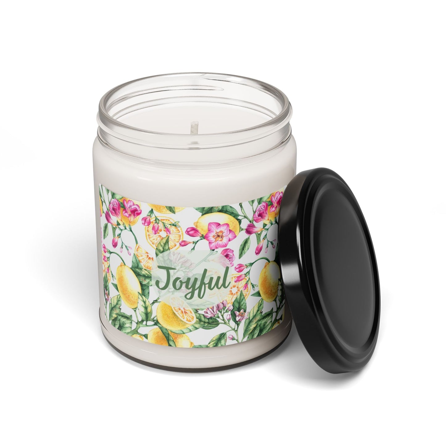 Joyful Scented Soy Candle (Choose your scent) - 9 oz Citrus and Blossoms Decor