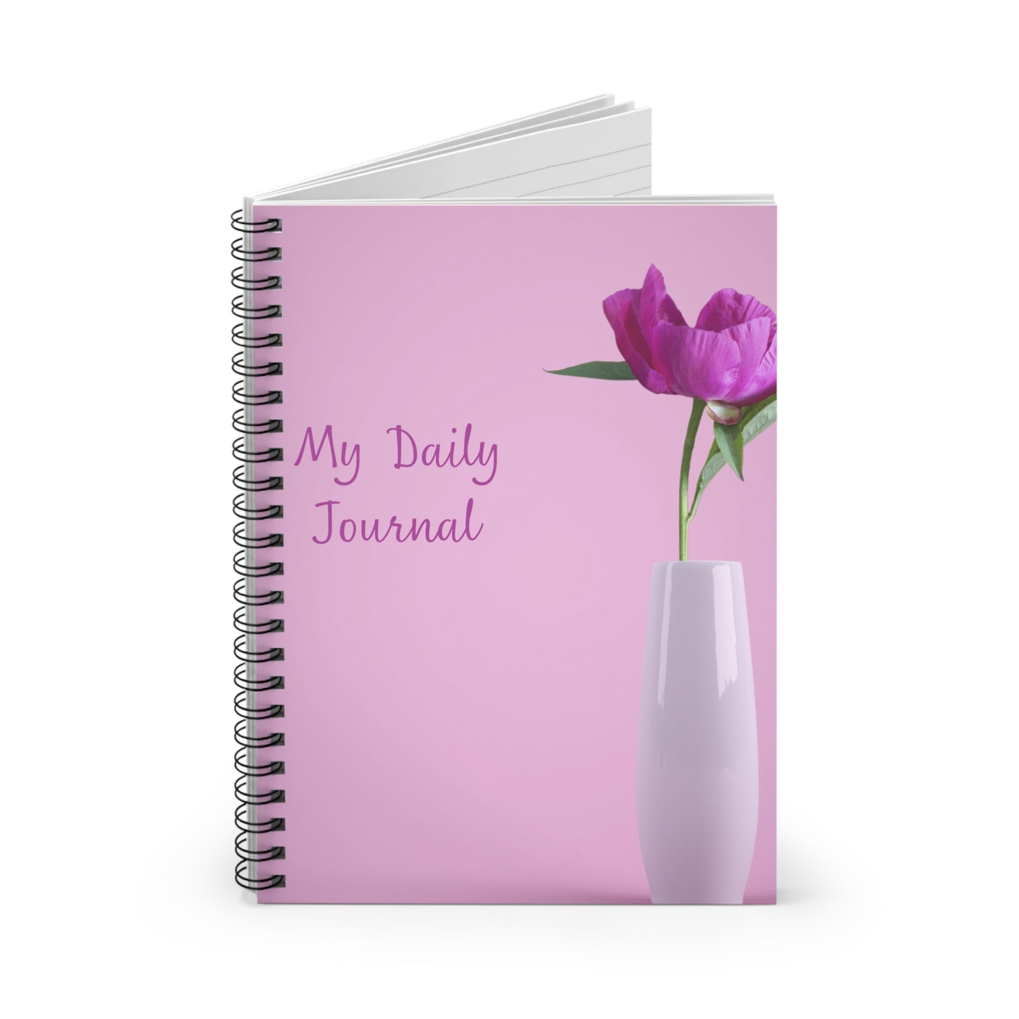 My Daily Journal Spiral Notebook - Floral Pink Design for Personal Reflection and Inspiration