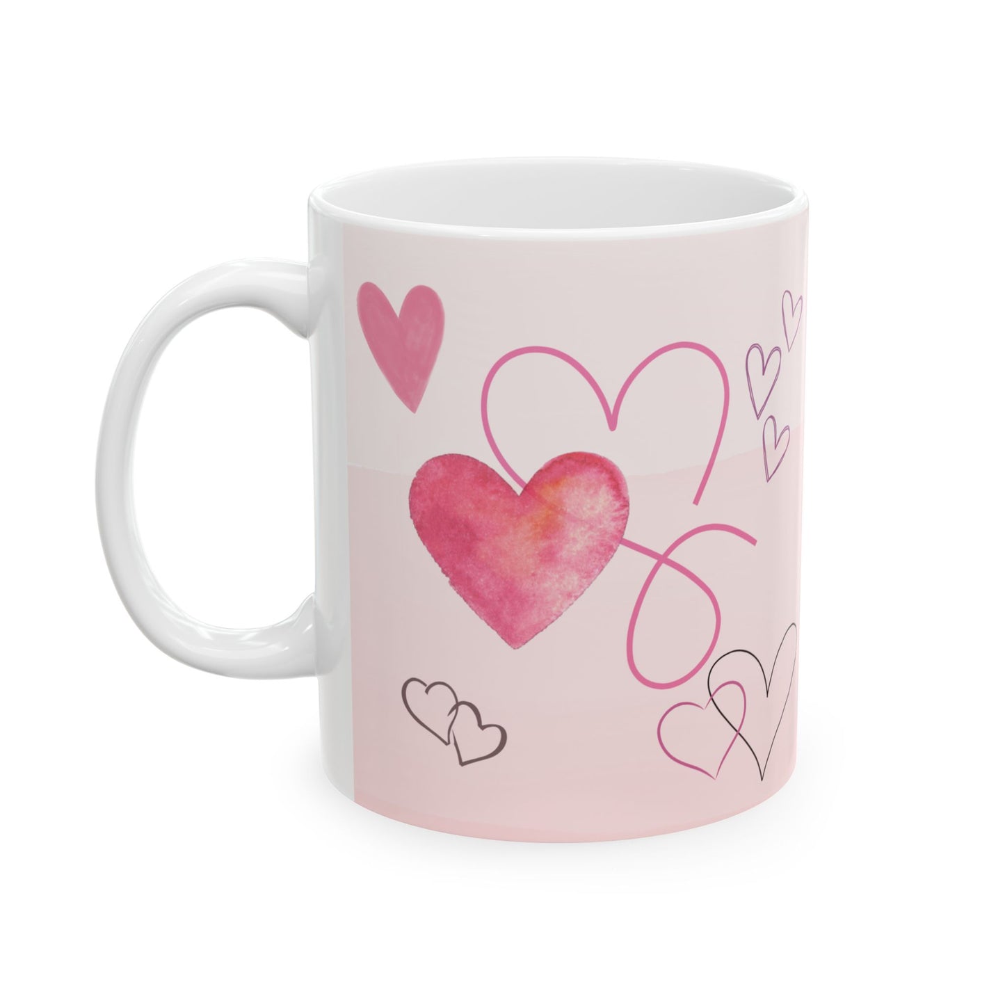 Love Heart Ceramic Mug - Perfect Gift for Couples & Valentine's Day