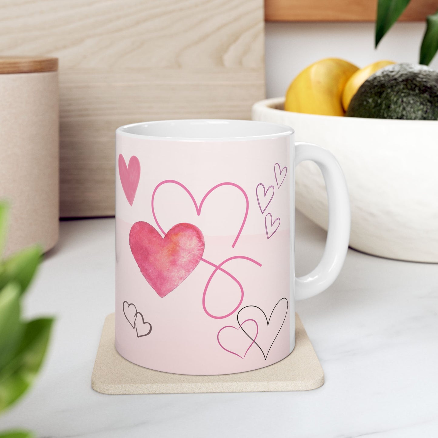 Love Heart Ceramic Mug - Perfect Gift for Couples & Valentine's Day