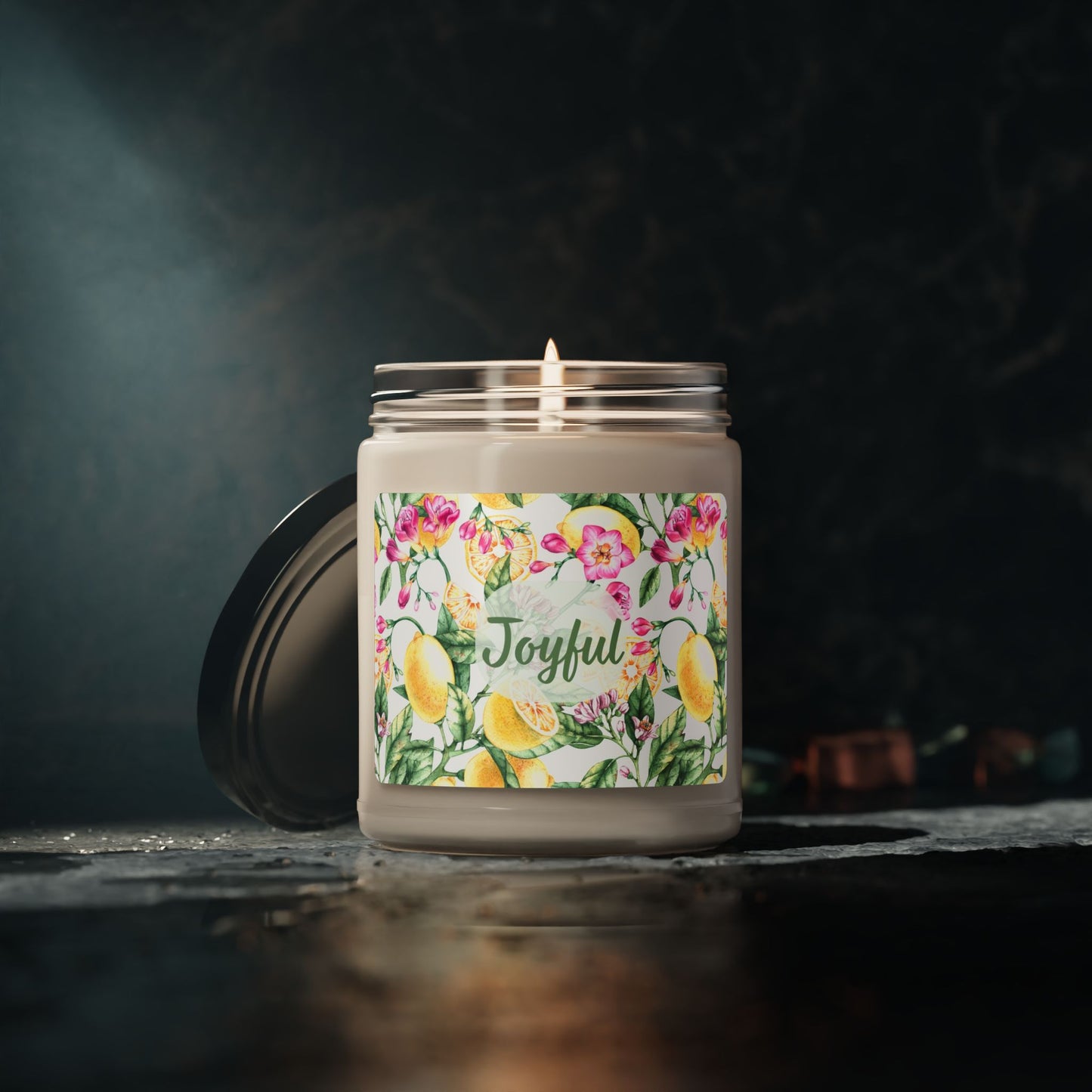 Joyful Scented Soy Candle (Choose your scent) - 9 oz Citrus and Blossoms Decor