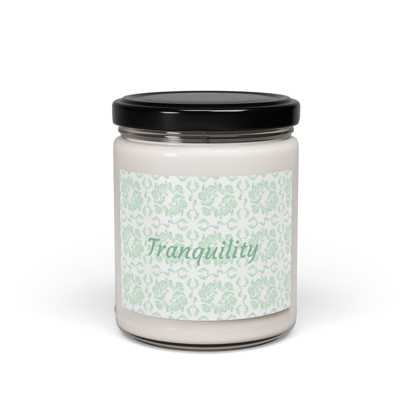 Tranquility Scented Soy Candle (Choose your scent) - Green Filigree 9oz Relaxing Home Fragrance