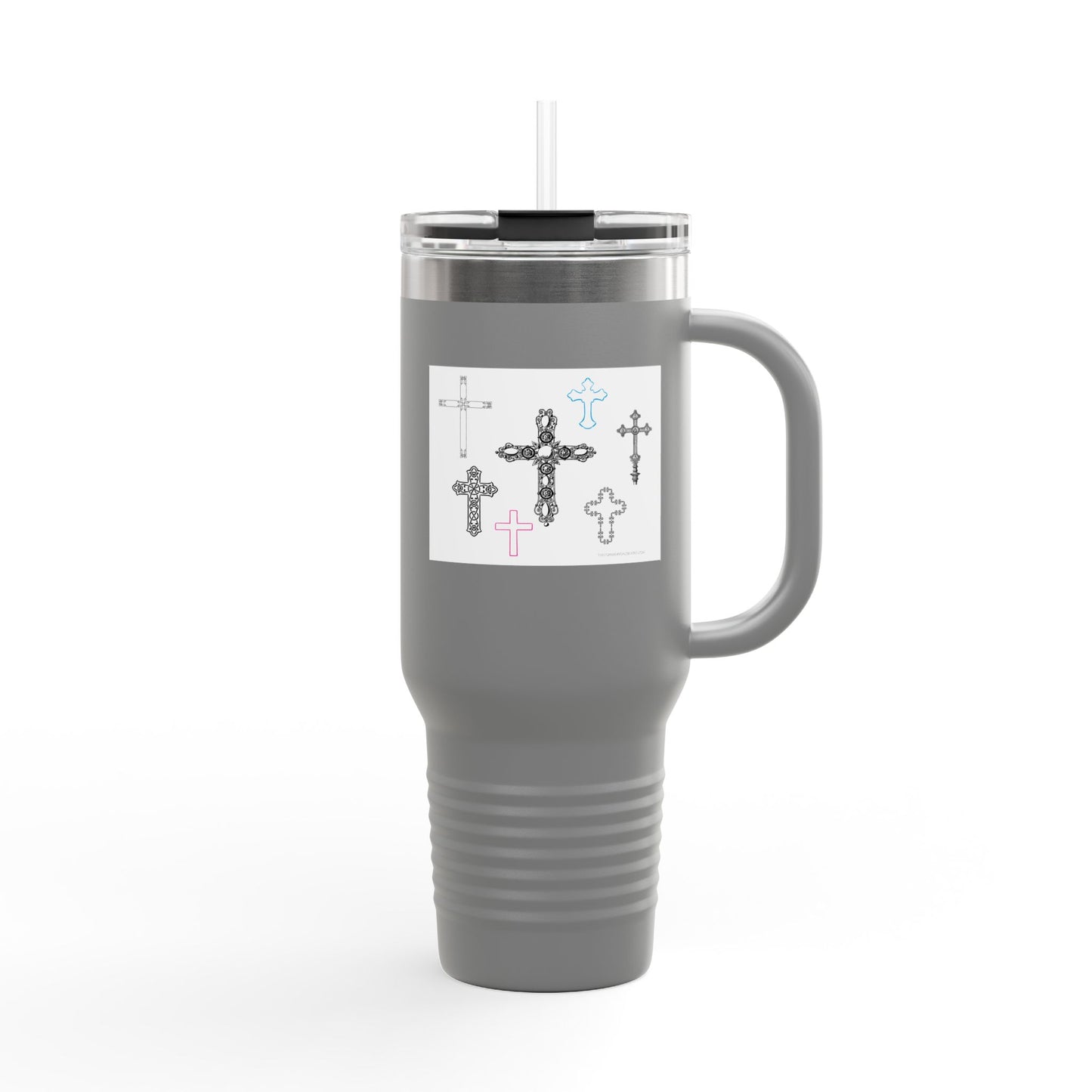 Crosses Stylish Insulated Travel Mug – 40oz with Inspirational Cross Design