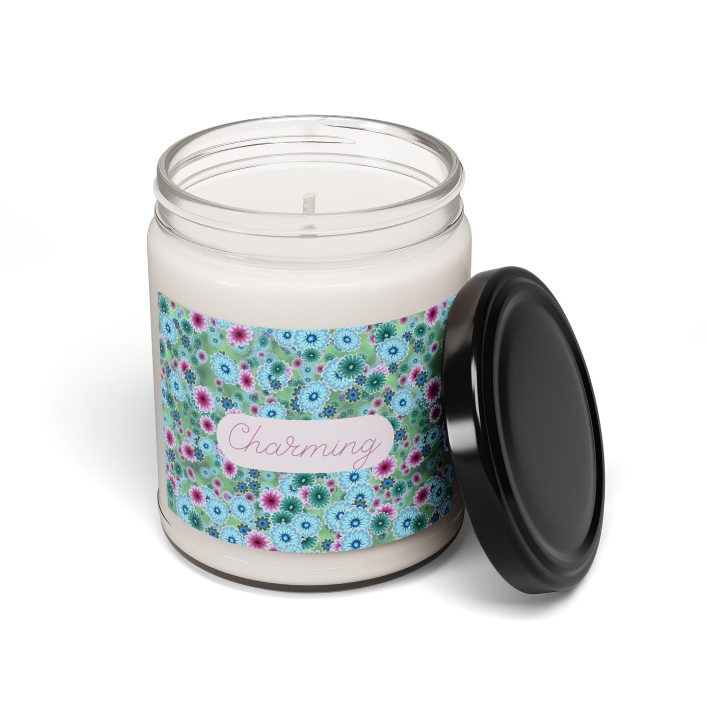 Charming Scented Soy Candle (Choose your scent)- 9oz Pretty Floral Print for Home Decor & Gifting