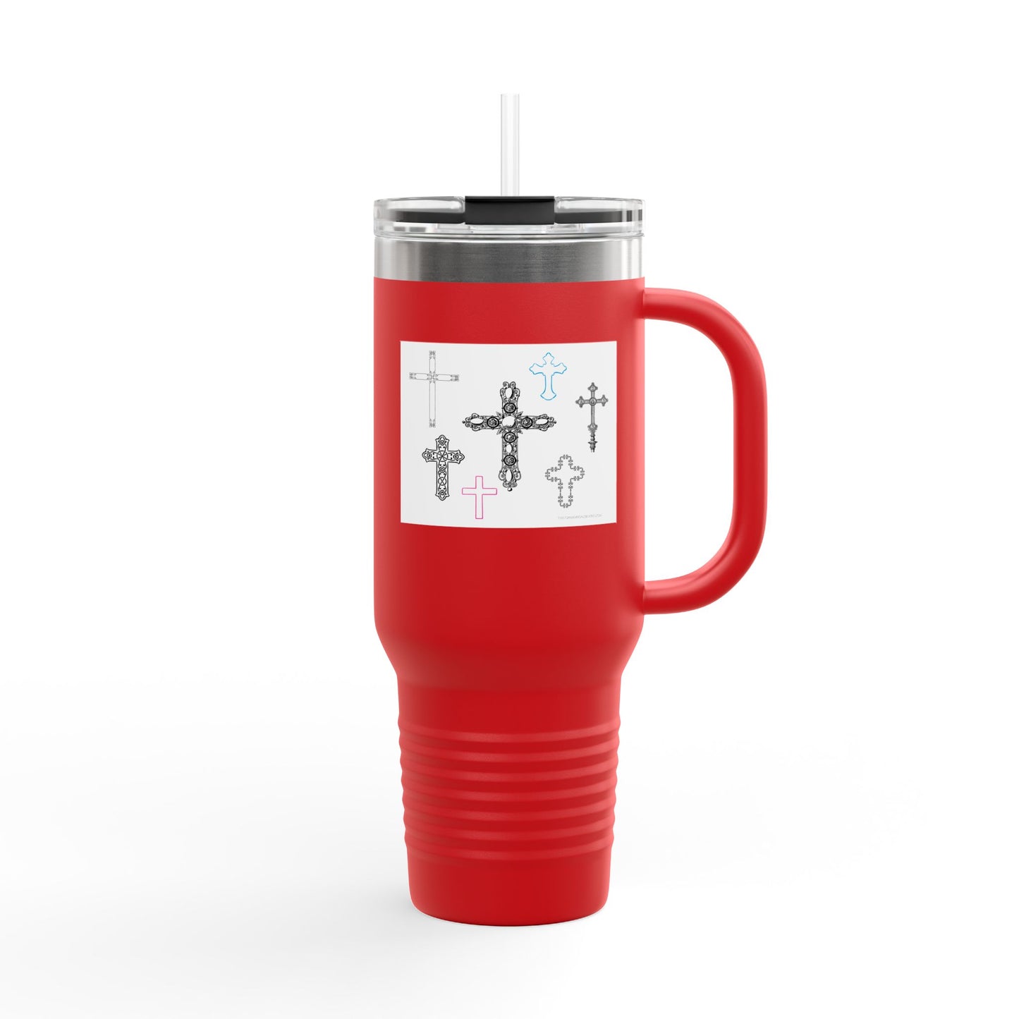 Crosses Stylish Insulated Travel Mug – 40oz with Inspirational Cross Design