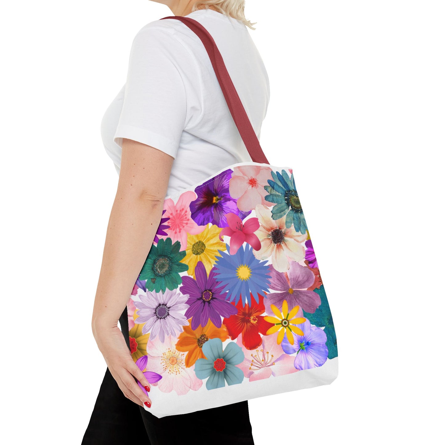 Pretty Flowers Tote Bag - Colorful Blooming Flower Design