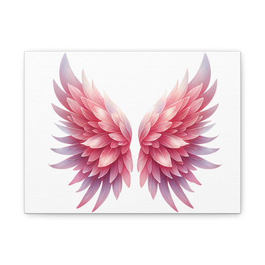 Beautiful Pink Angel Wings Matte Canvas Art - Perfect Wall Decor for Dreamers