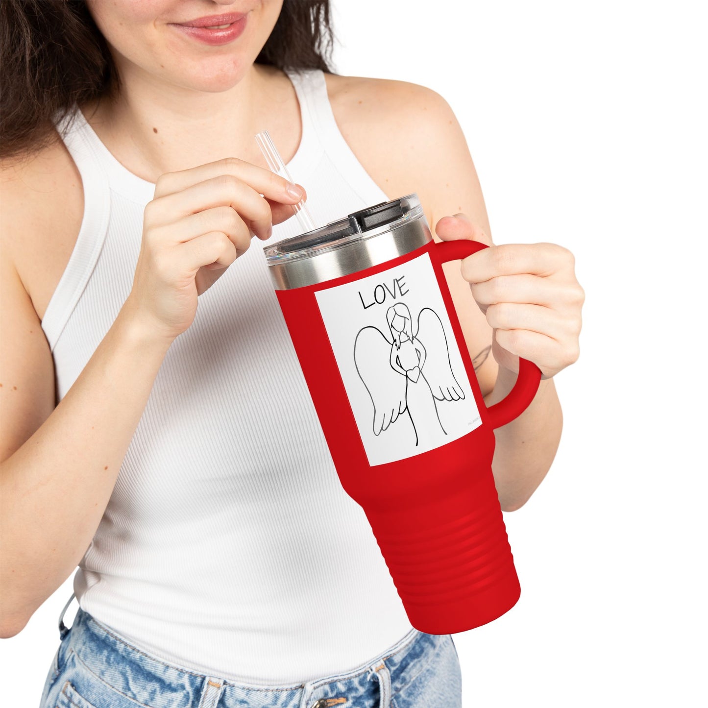 Angel Love Travel Mug - 40oz, Perfect for Travel and Gifts