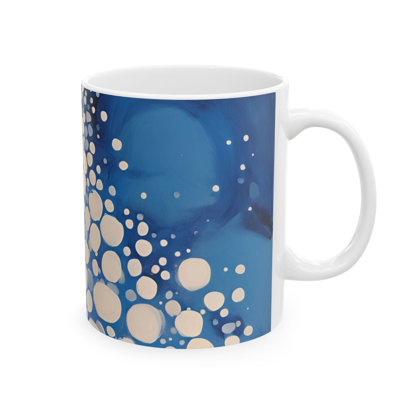 Blue Bubbles Ceramic Mug - 11oz | Colorful Drinkware for Coffee Lovers & Art Enthusiasts