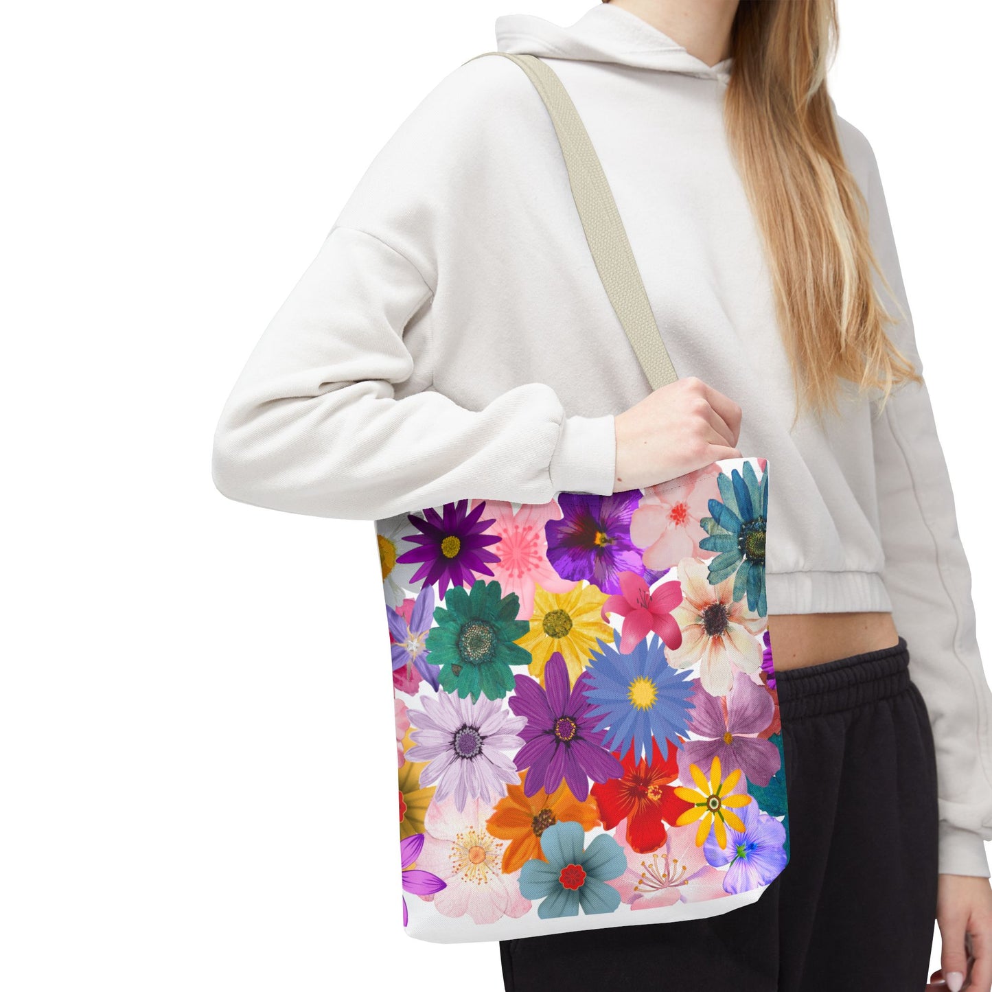 Pretty Flowers Tote Bag - Colorful Blooming Flower Design