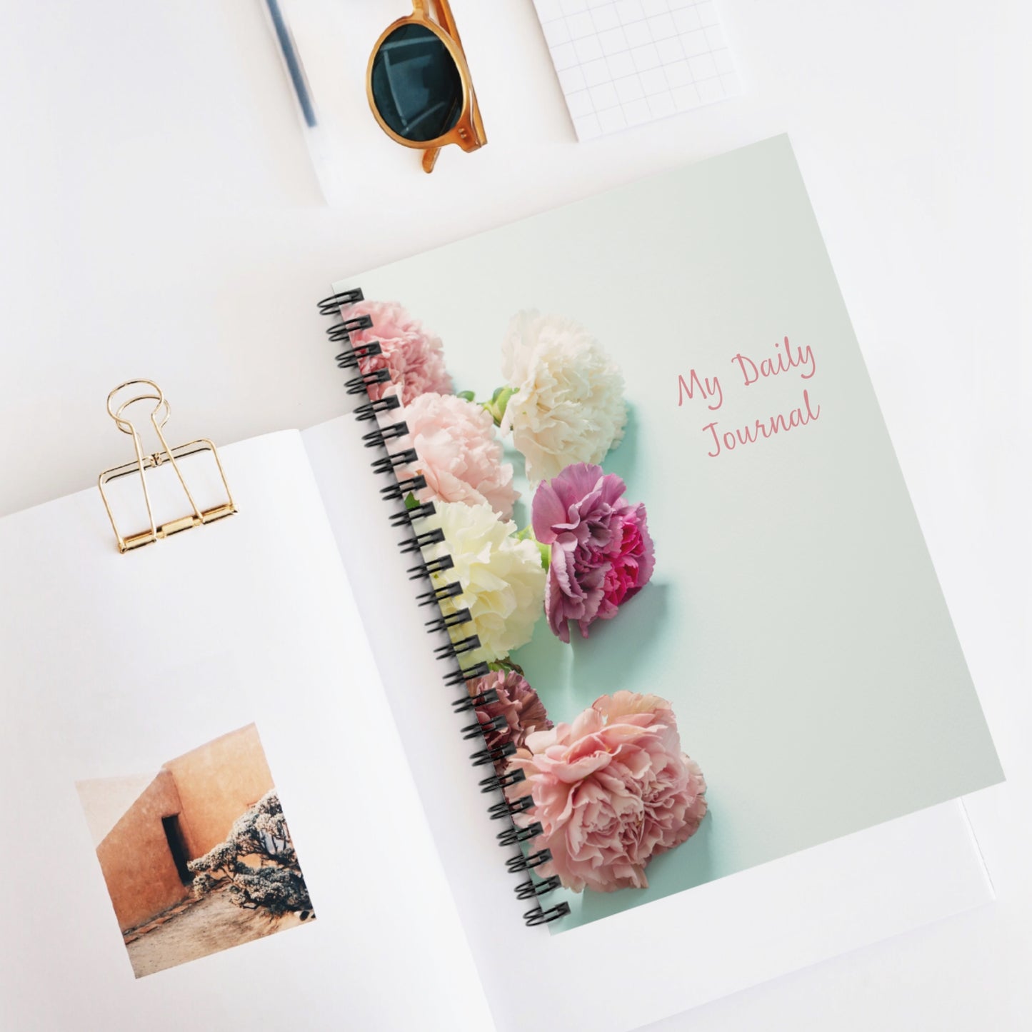 Carnations Spiral Notebook Journal - My Daily Journal - Perfect for Notes and Planning