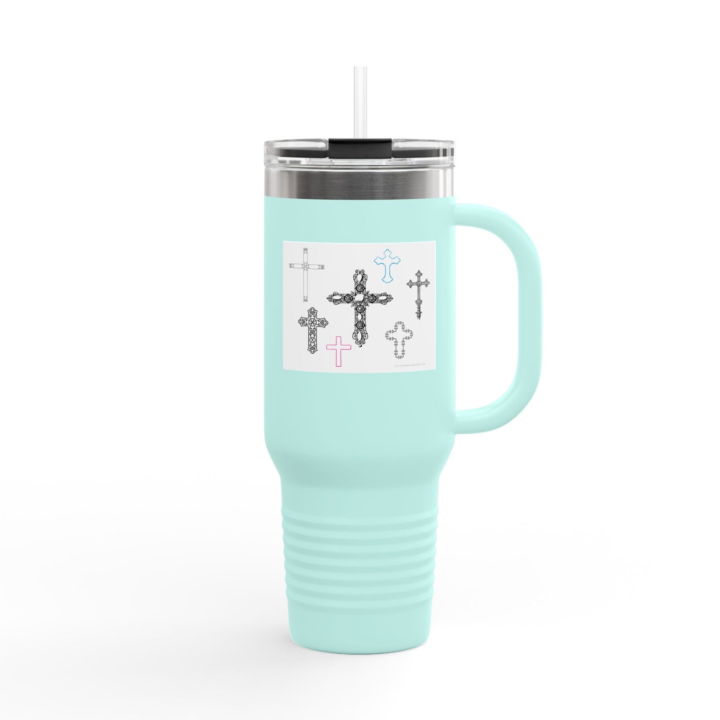 Crosses Stylish Insulated Travel Mug – 40oz with Inspirational Cross Design