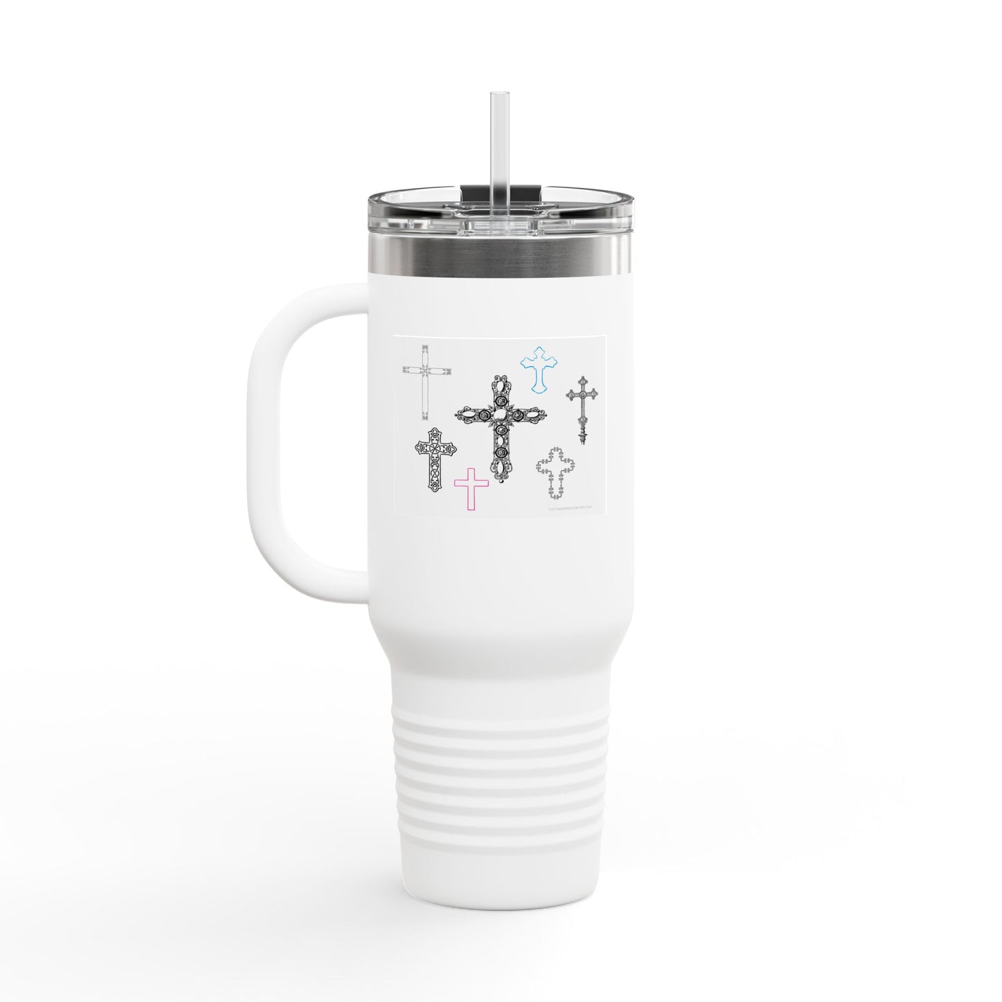 Crosses Stylish Insulated Travel Mug – 40oz with Inspirational Cross Design