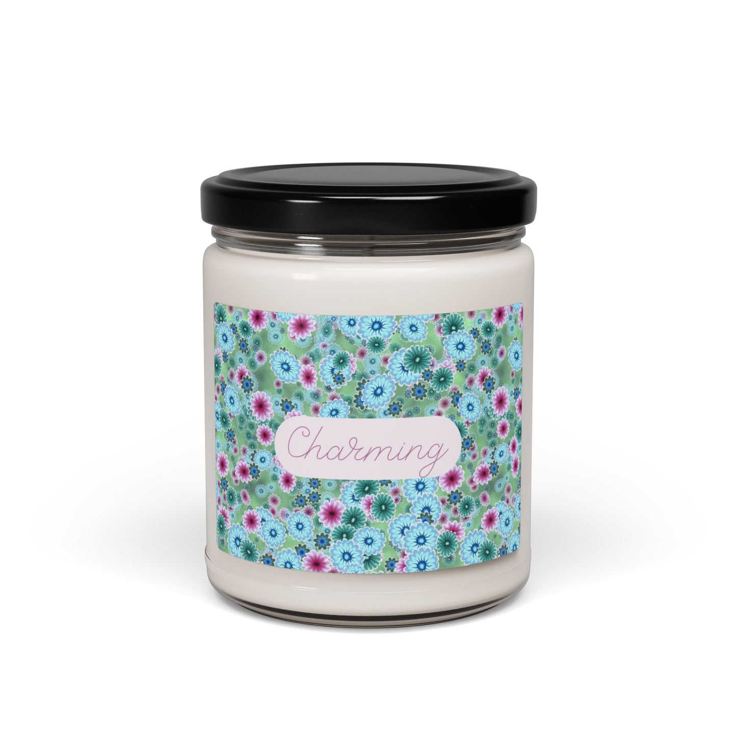 Charming Scented Soy Candle (Choose your scent)- 9oz Pretty Floral Print for Home Decor & Gifting