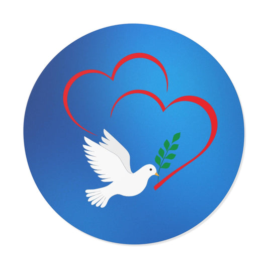 Peaceful Dove Round Vinyl Stickers - Perfect for Weddings, Anniversaries, Laptop, Gift Wrapping, Heart & Dove Design