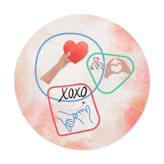 Love XOXO Vinyl Stickers, Romantic Valentine's Day Decor, Heart Decals, Couple Communication Art, Cute Sticker Set, Adhesive Labels