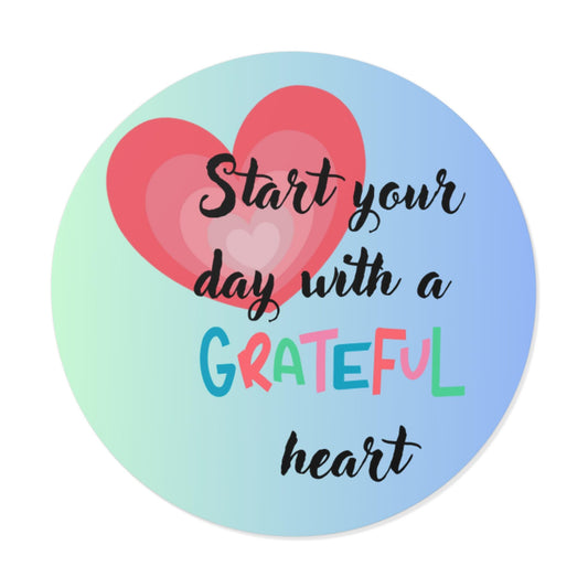 Grateful Heart Vinyl Stickers, Inspirational Stickers, Cute Gift Ideas, Daily Motivation, Planner Accessories