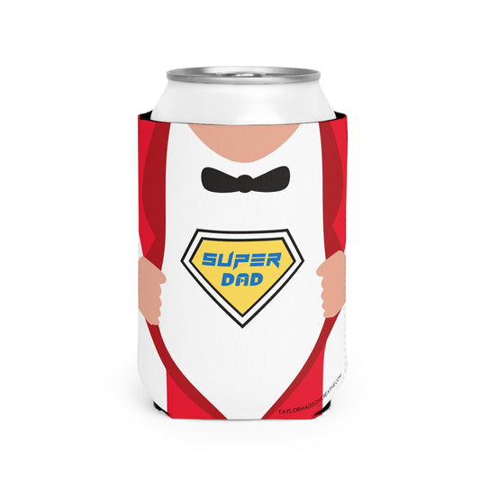 Super Dad Can Cooler Sleeve, Funny Beer Cozy, Father's Day Gift, Dad Gift Idea, Dad's Special Occasion Cooler - Gift for Dad, Beer Sleeve,